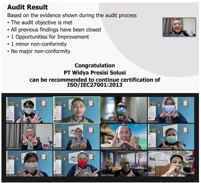 BSI continues to provide ISO 9001 and ISO 27001 certificates to PT Widya Presisi Solusi